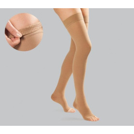 Anatomic Line 6335 thigh high stockings open toes stockings Class II 22-33 mm Hg beige