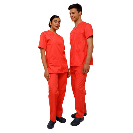 Ultima Sunrise Coral unisex medical scrub set