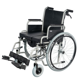 Wheelchair with U-shape commode