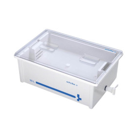 Schulke & Mayr instrument disinfection bath 30L with transparent lid and drain cap